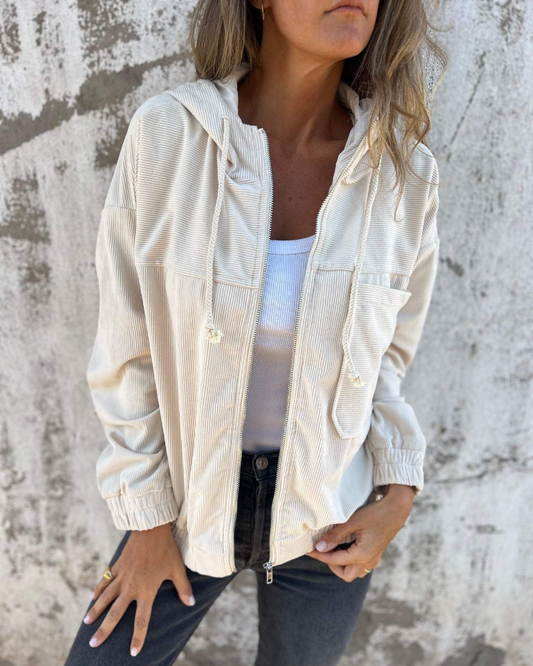 Mirelise™ – Veste Zippée en Velours à Capuche et Style Décontracté