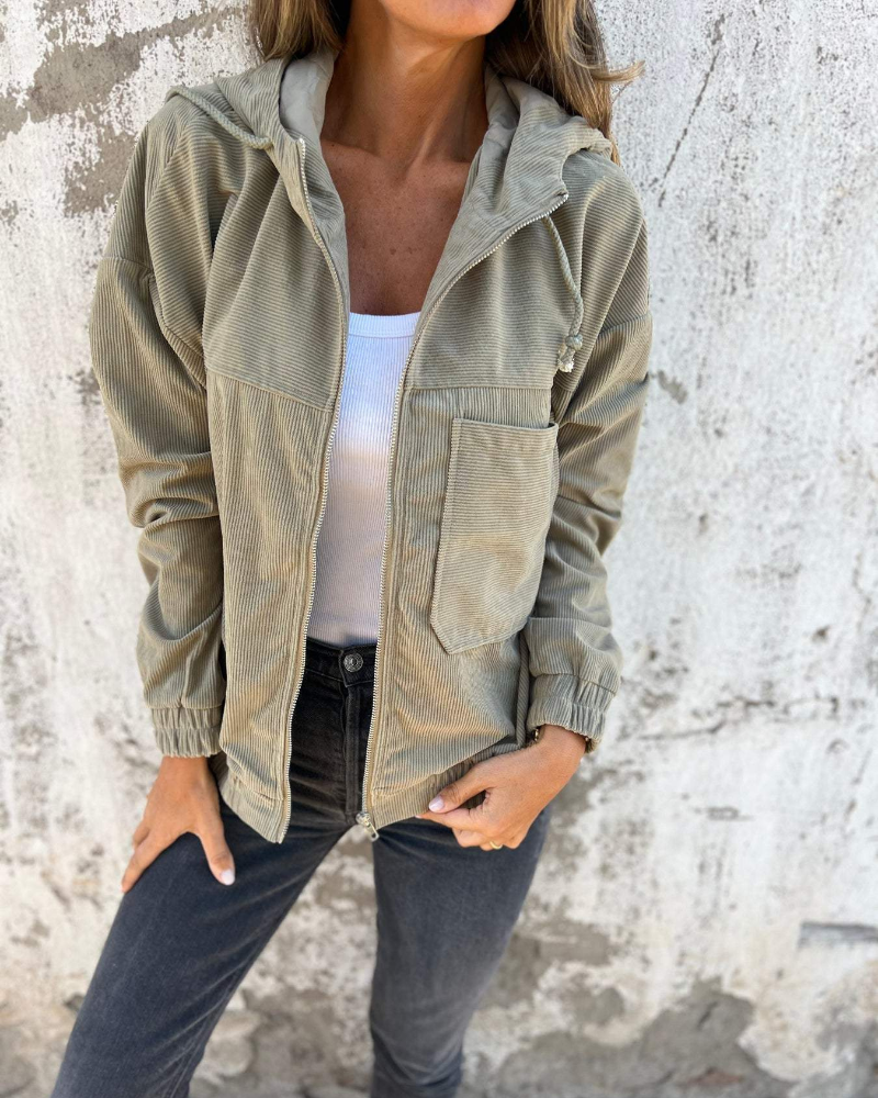 Mirelise™ – Veste Zippée en Velours à Capuche et Style Décontracté