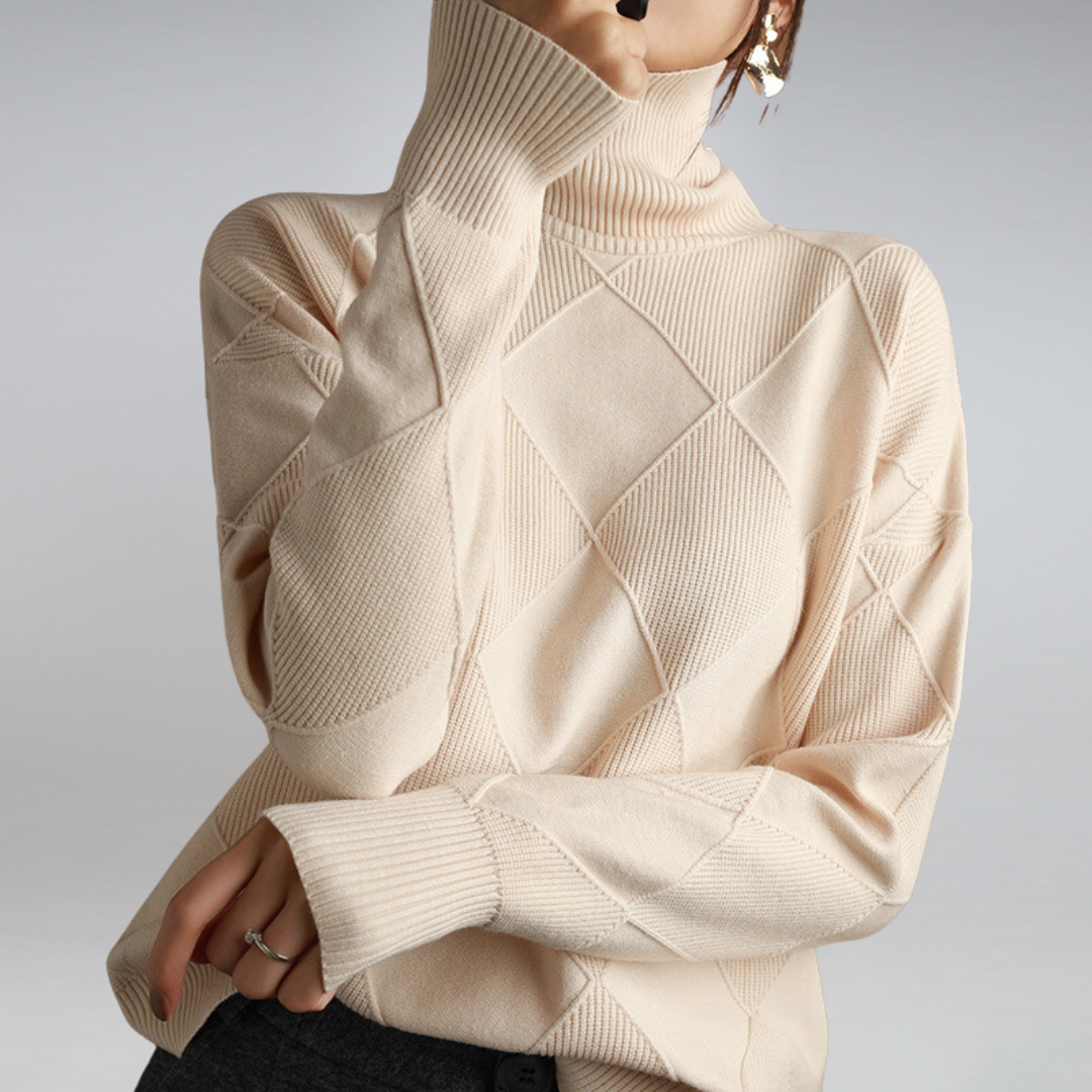 Rose™ - Pull à Col Roulé Élégant