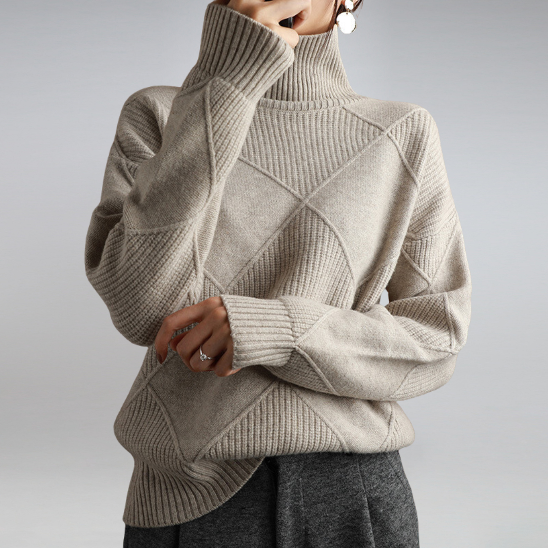 Rose™ - Pull à Col Roulé Élégant