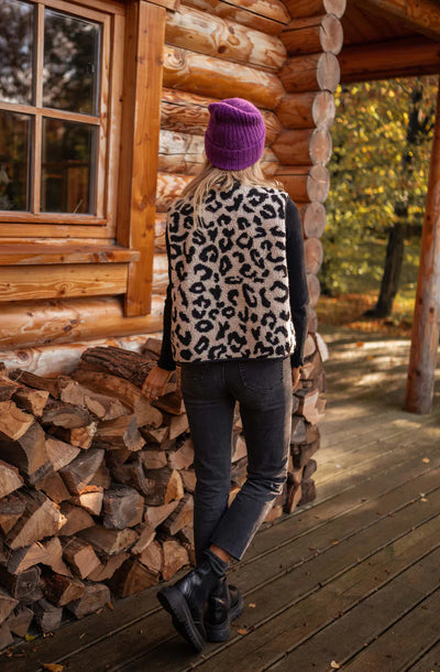 Maelisande™ – Gilet Tricoté Élégant à Imprimé Léopard