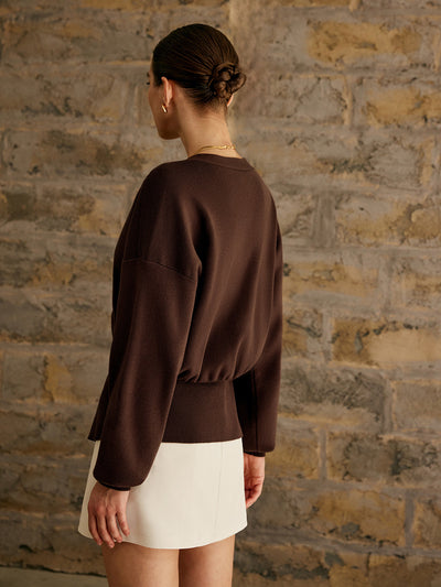 Adèle™ - Cardigan Uni à Boutons Dorés