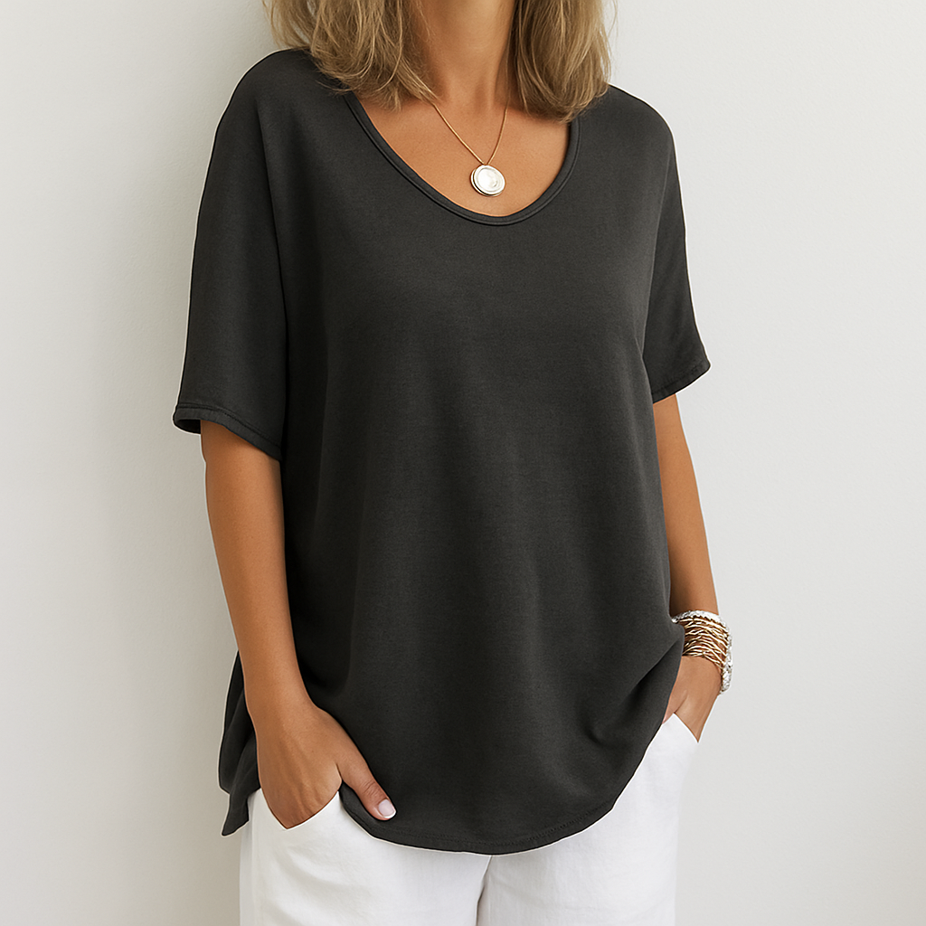 Élarine™ – T-shirt Confortable et Fluide au Style Décontracté