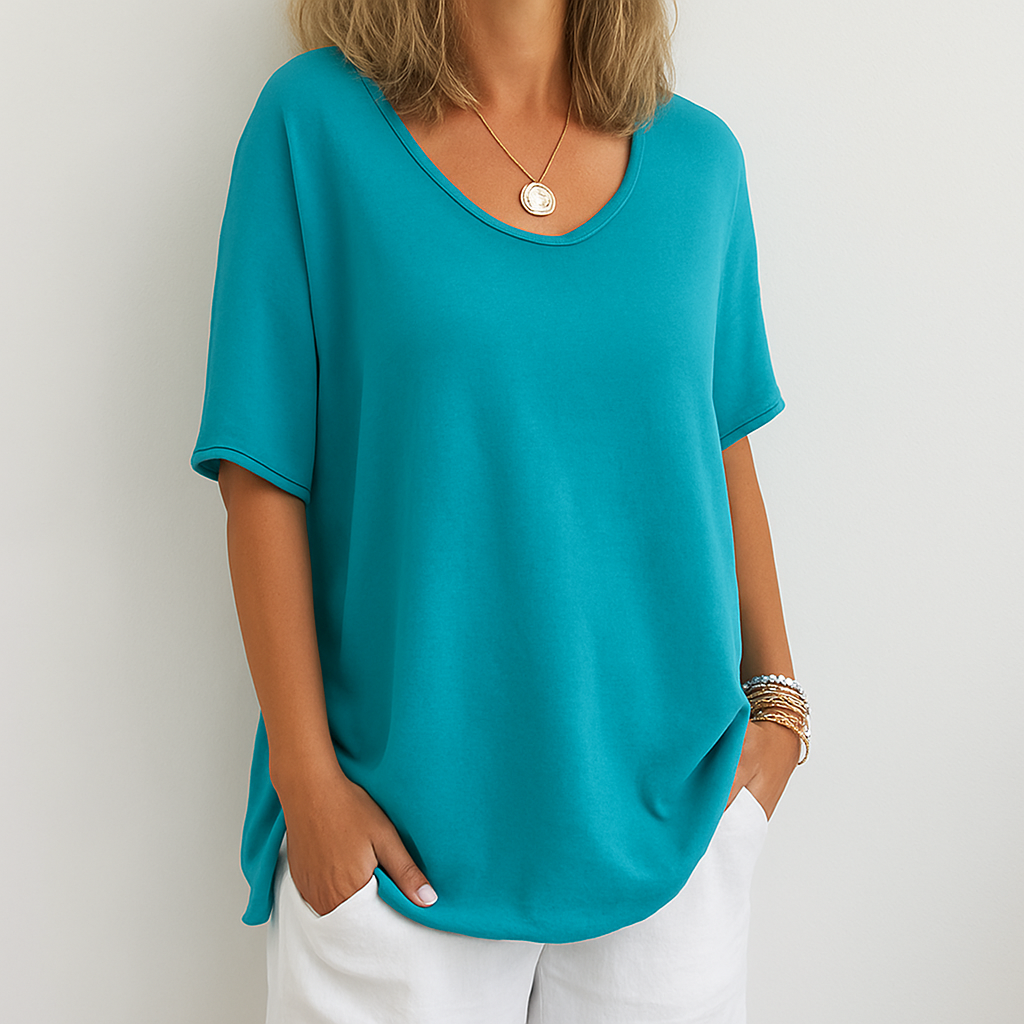 Élarine™ – T-shirt Confortable et Fluide au Style Décontracté