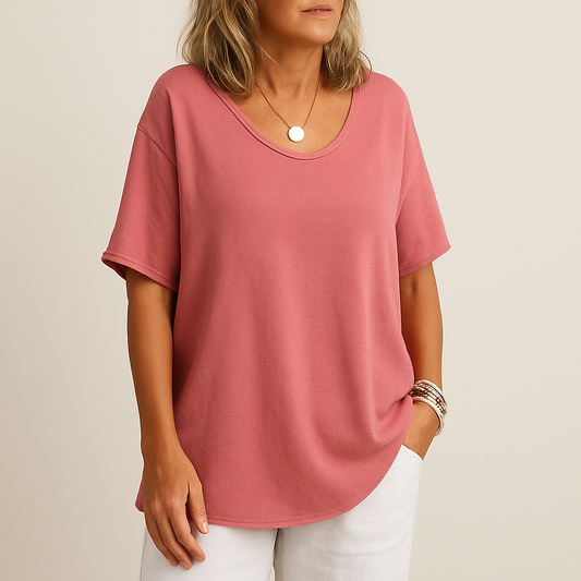 Élarine™ – T-shirt Confortable et Fluide au Style Décontracté
