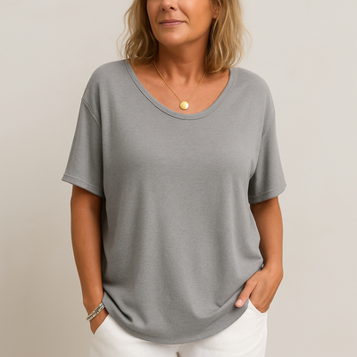 Élarine™ – T-shirt Confortable et Fluide au Style Décontracté