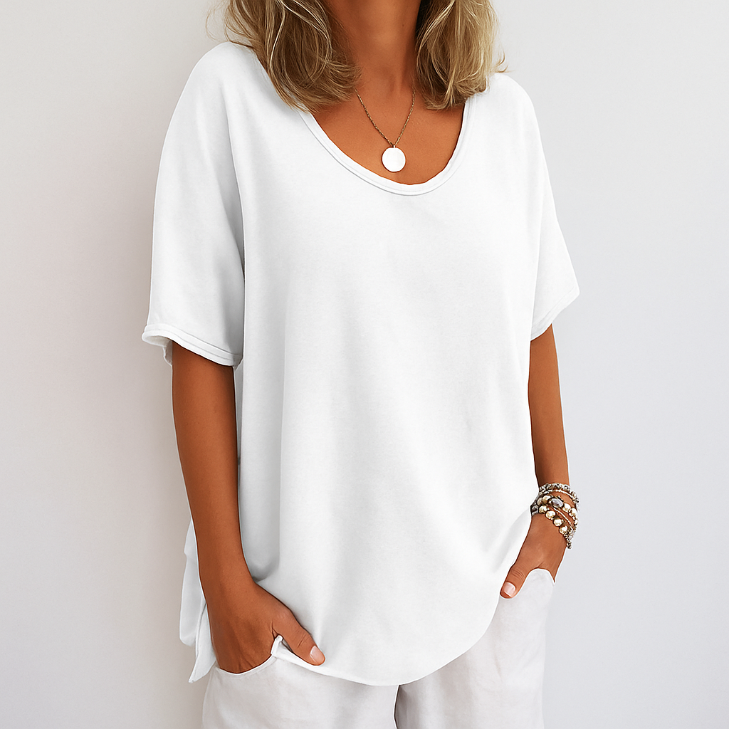 Élarine™ – T-shirt Confortable et Fluide au Style Décontracté