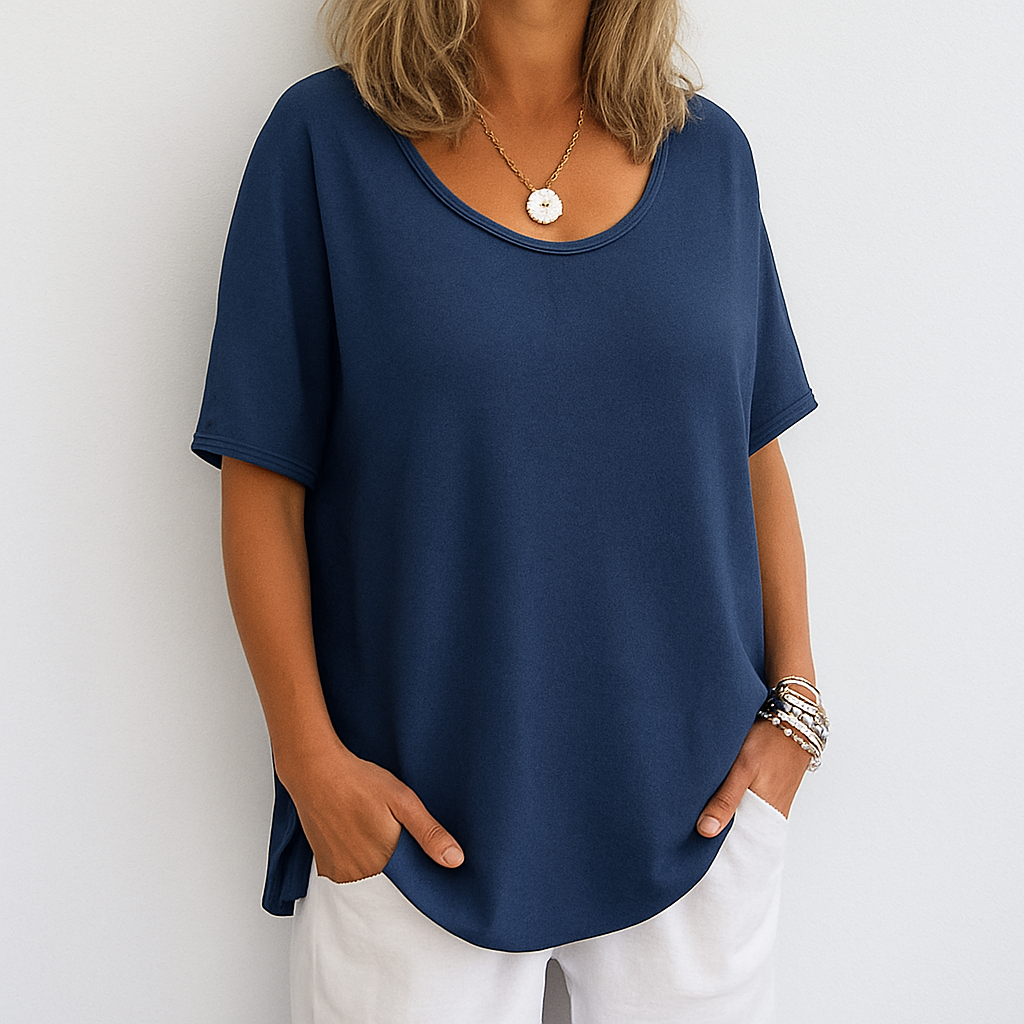 Élarine™ – T-shirt Confortable et Fluide au Style Décontracté