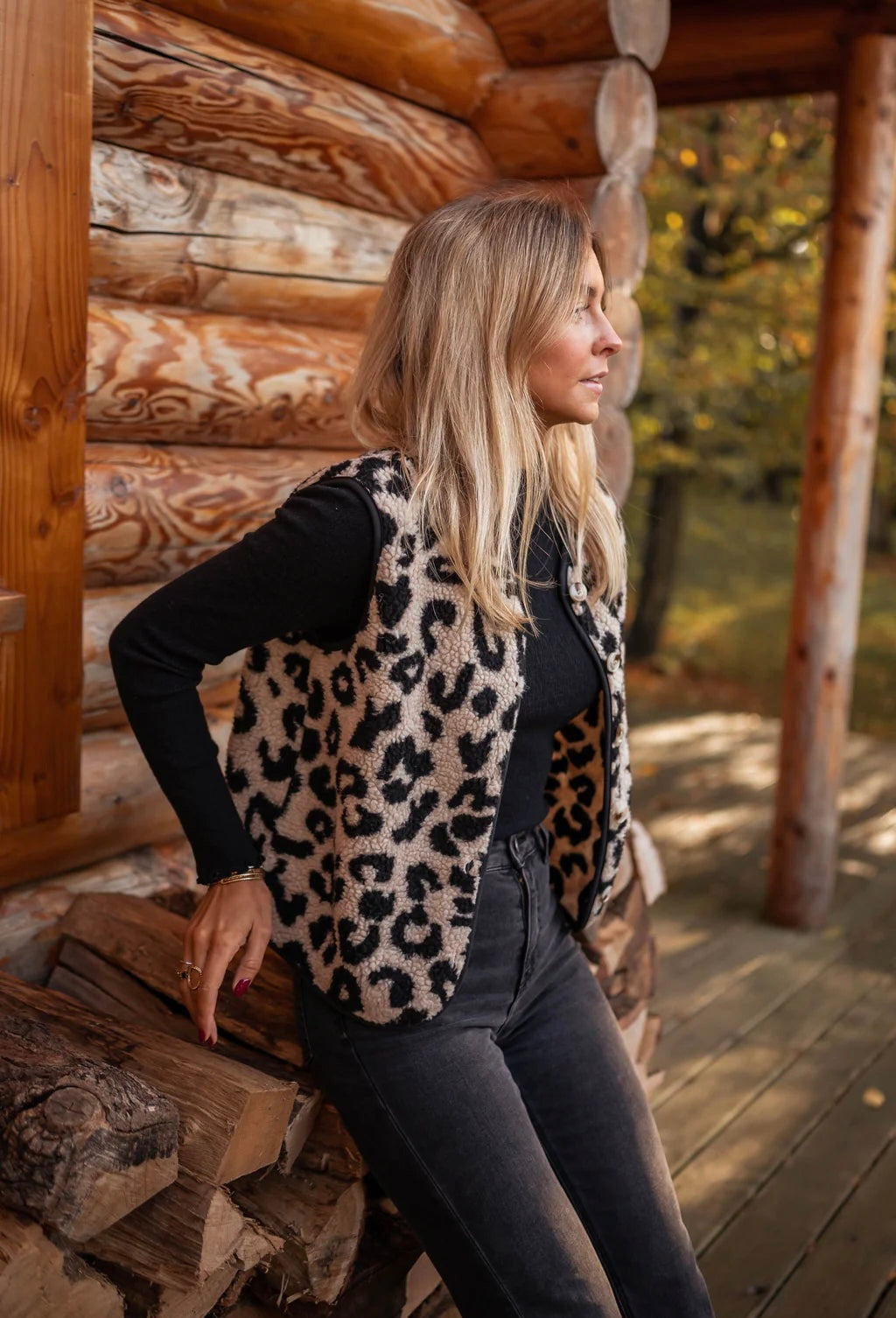 Maelisande™ – Gilet Tricoté Élégant à Imprimé Léopard