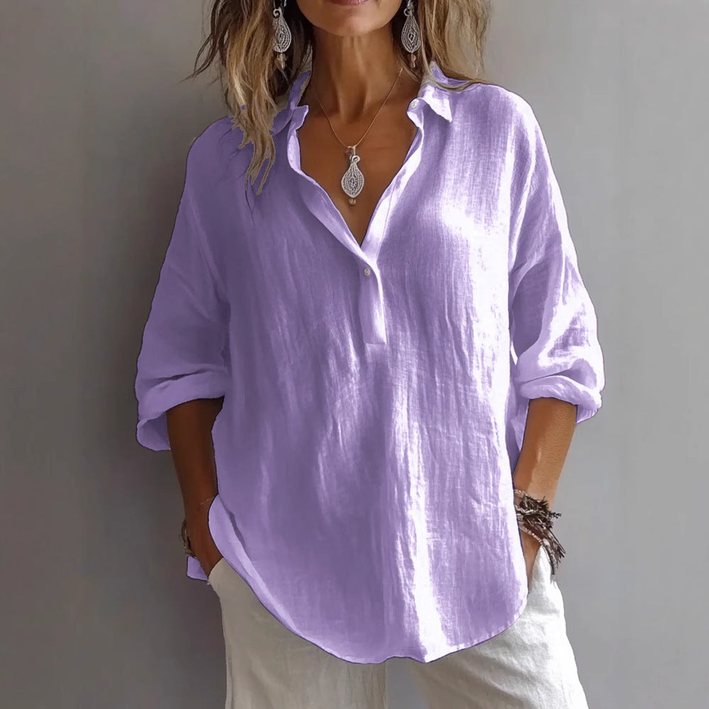 Céline™ – Blouse Élégante en Lin
