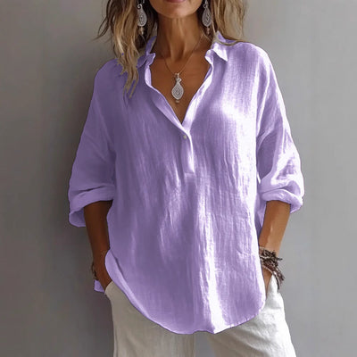 Céline™ – Blouse Élégante en Lin