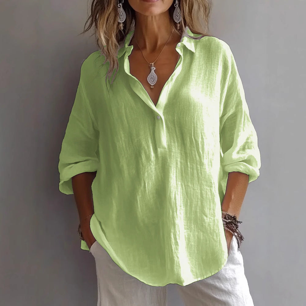 Céline™ – Blouse Élégante en Lin
