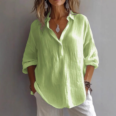 Céline™ – Blouse Élégante en Lin