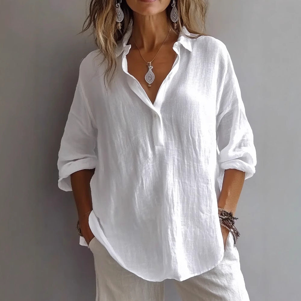 Céline™ – Blouse Élégante en Lin
