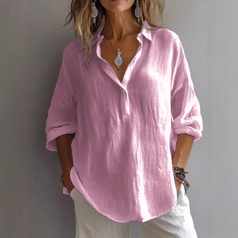Céline™ – Blouse Élégante en Lin