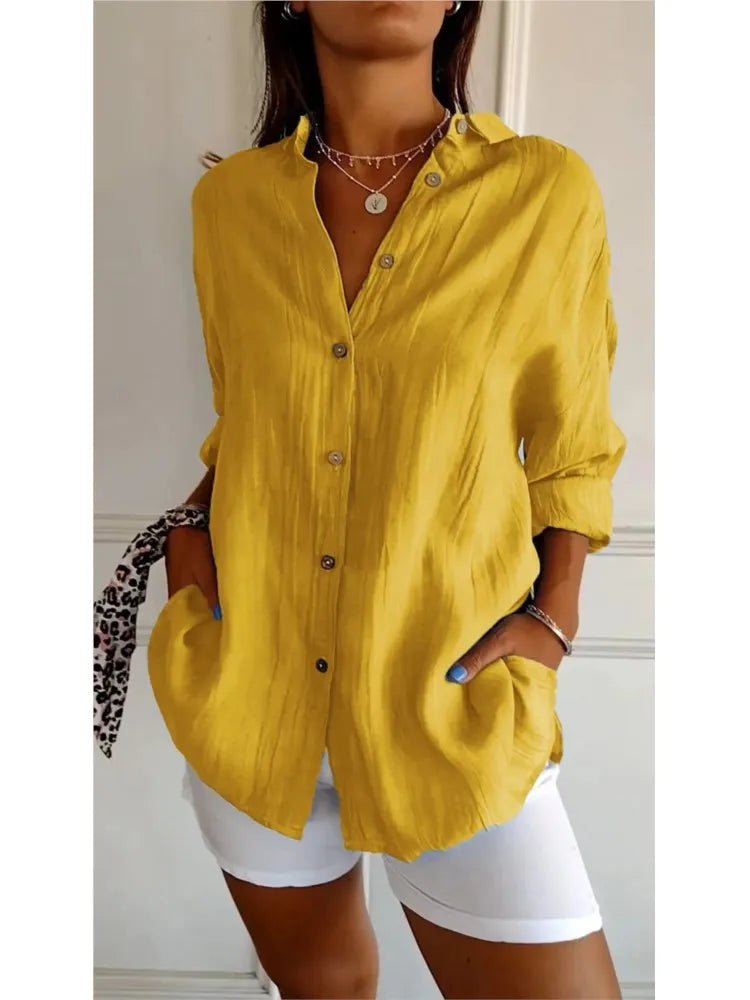 Solianne™ – Blouse Douce en Coton Léger et Respirant