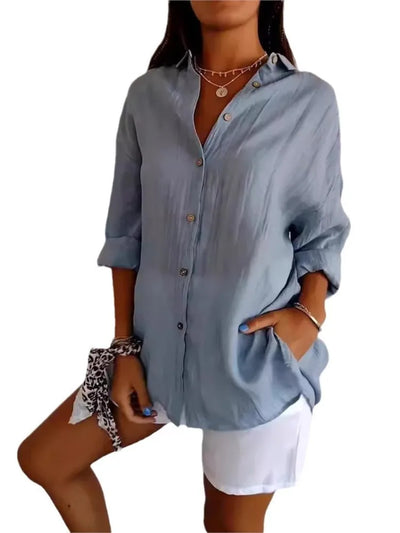 Solianne™ – Blouse Douce en Coton Léger et Respirant