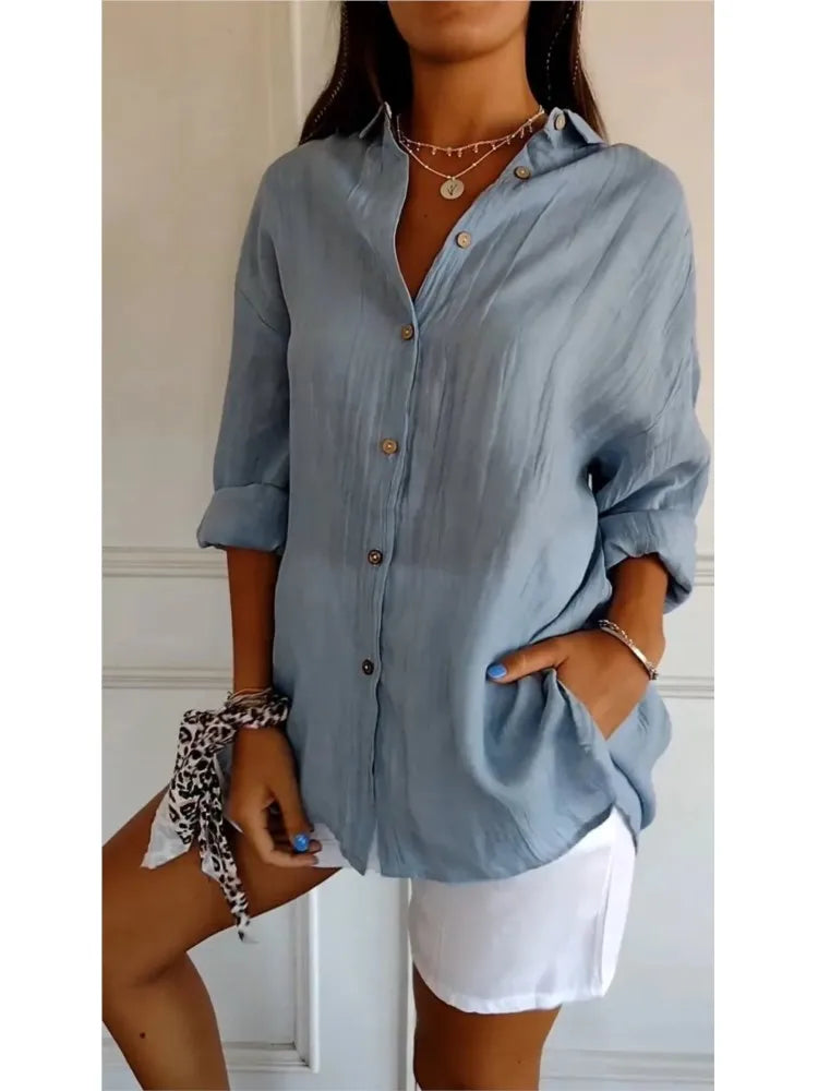 Solianne™ – Blouse Douce en Coton Léger et Respirant
