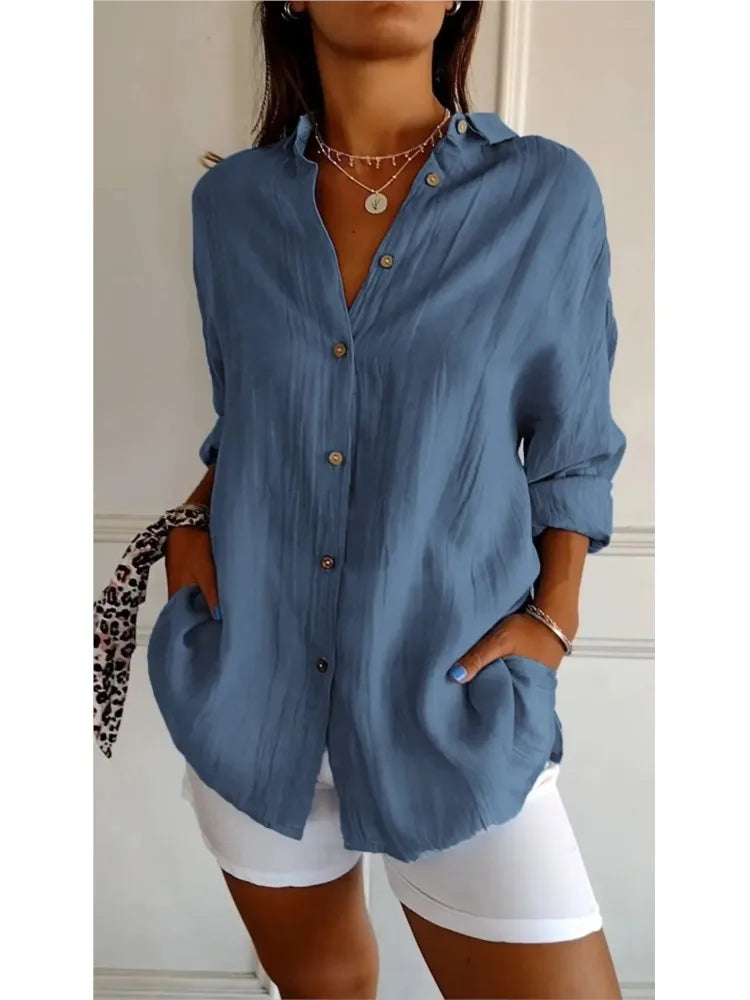 Solianne™ – Blouse Douce en Coton Léger et Respirant