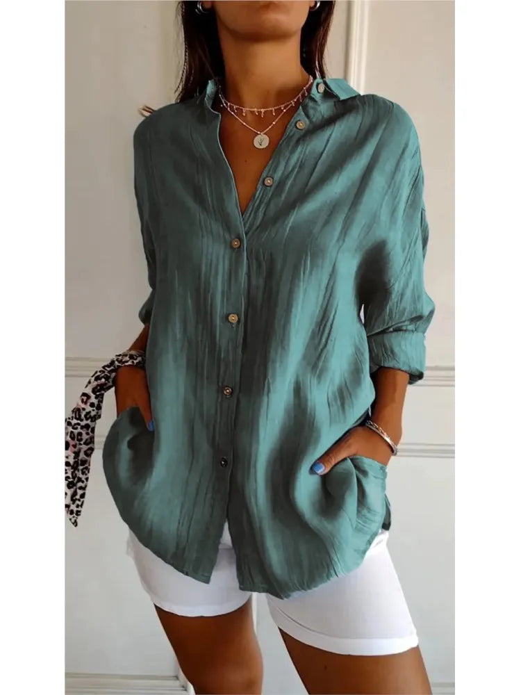 Solianne™ – Blouse Douce en Coton Léger et Respirant