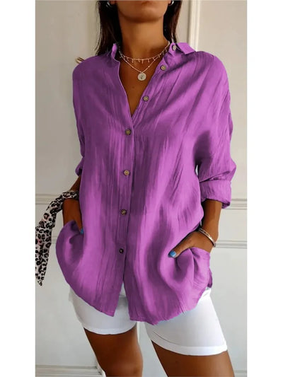 Solianne™ – Blouse Douce en Coton Léger et Respirant