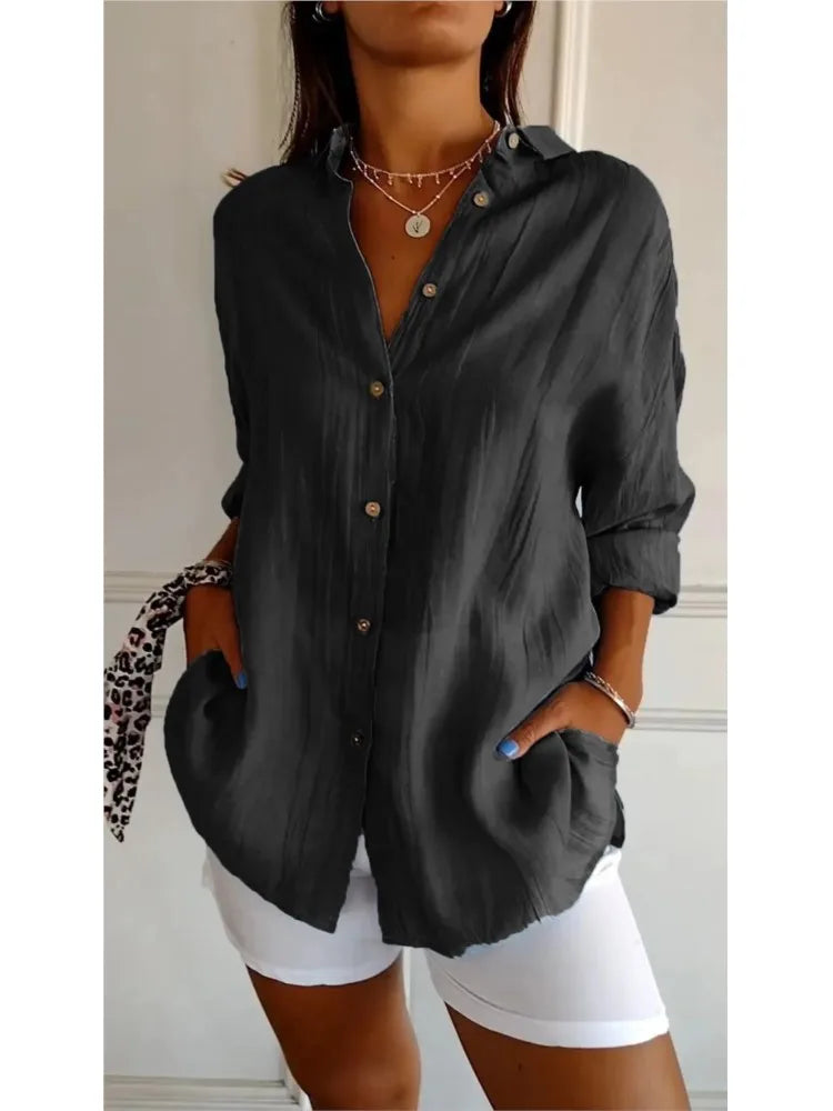 Solianne™ – Blouse Douce en Coton Léger et Respirant