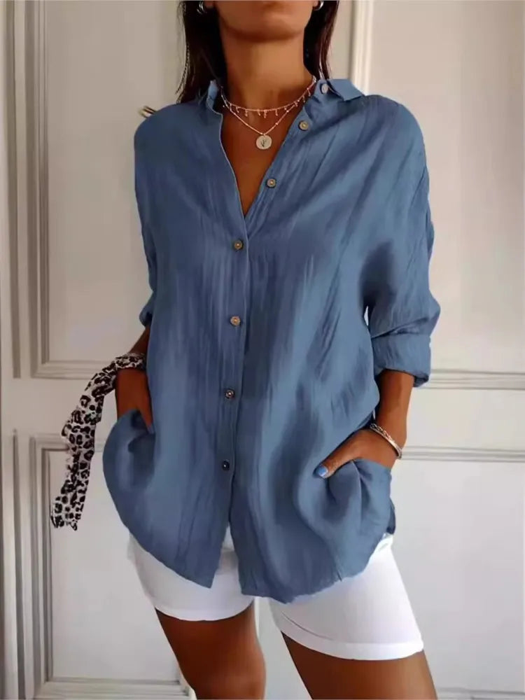 Solianne™ – Blouse Douce en Coton Léger et Respirant