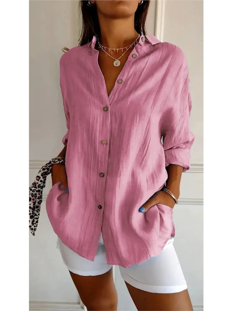 Solianne™ – Blouse Douce en Coton Léger et Respirant