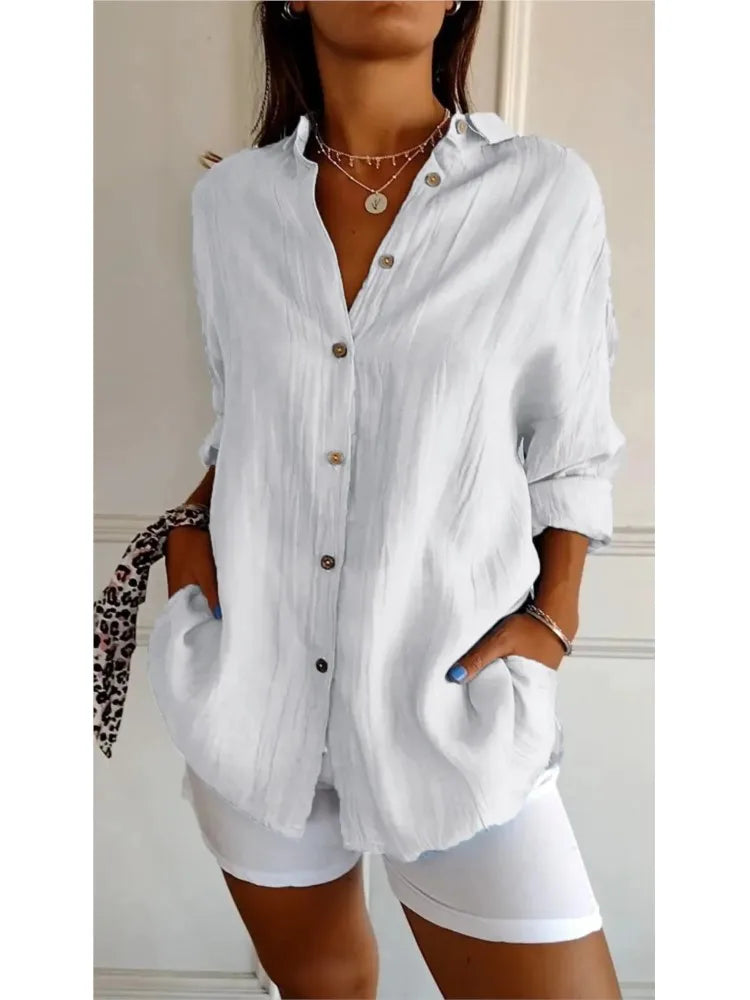 Solianne™ – Blouse Douce en Coton Léger et Respirant