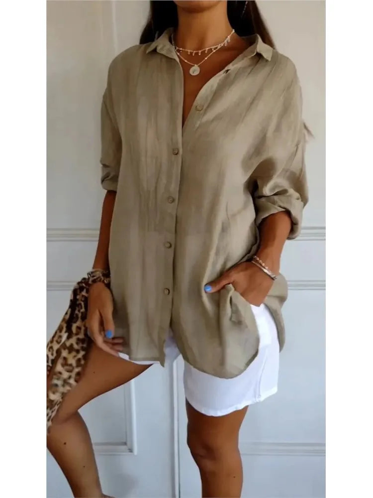 Solianne™ – Blouse Douce en Coton Léger et Respirant