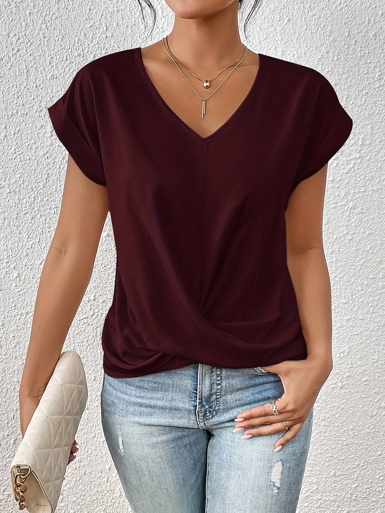 Solina™ – T-shirt Casual à Encolure Cœur