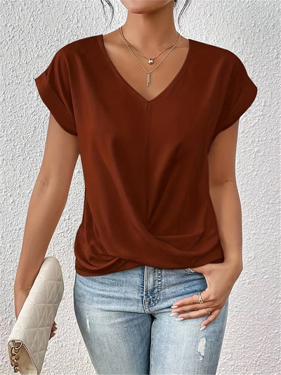 Solina™ – T-shirt Casual à Encolure Cœur